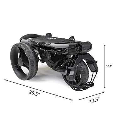 OMADA GOLF Trilite Golf Push Cart, Lightweight & Durable, Aircraft-Grade Aluminum Frame, White/Black, for Adults