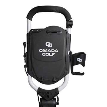OMADA GOLF Trilite Golf Push Cart, Lightweight & Durable, Aircraft-Grade Aluminum Frame, White/Black, for Adults