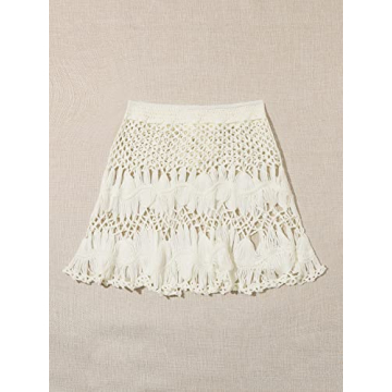 Floerns Crochet Beach Skirt for Swimwear Cover Up