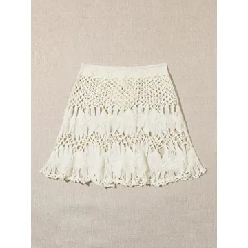 Floerns Crochet Beach Skirt for Swimwear Cover Up
