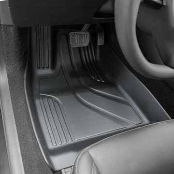SUPER LINER Floor Mats Compatible with 2024 2025 Tesla Model 3 Highland Custom Fit All-Weather Cargo...