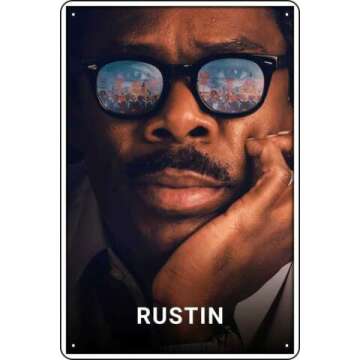 Vintage Metal Sign 'Rustin' Movie Bar Gifts 8x12 Inches
