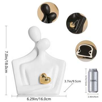 Porcelain Romantic Couple Figurines - Elegant Couple Sculptures for Home Accents