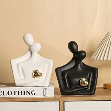 Porcelain Romantic Couple Figurines for Home Decor