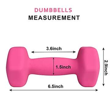 Balelinko Home Gym Equipment 4LB Neoprene Dumbbells - Perfect for All Fitness Levels