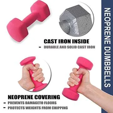 Balelinko 4LB Neoprene Dumbbells for Home Workouts