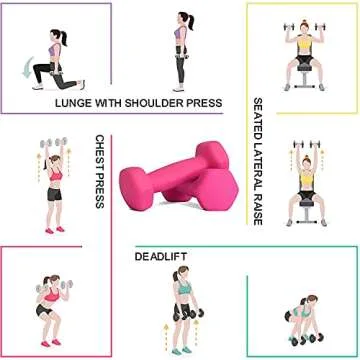 Balelinko 4LB Neoprene Dumbbells for Home Workouts