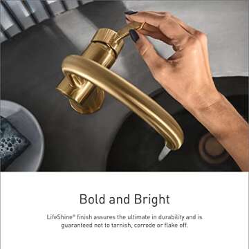Moen Colinet Brushed Gold Traditional Two-Handle Widespread High-Arc Bathroom Faucet with Cross Hand...