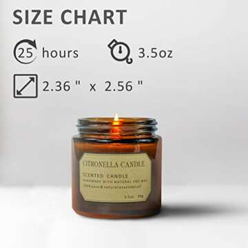 LA BELLEFÉE Citronella Candles Outdoor, Lemongrass Candles, Travel Tin Citronella Candle Gift Set for Camping Trips, Backyards or Indoor Activities Use（3x3.5oz/300g）