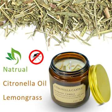 LA BELLEFÉE Citronella Candles Outdoor, Lemongrass Candles, Travel Tin Citronella Candle Gift Set for Camping Trips, Backyards or Indoor Activities Use（3x3.5oz/300g）