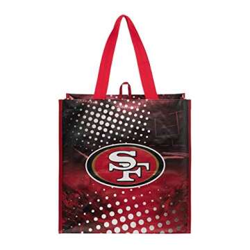 FOCO NFL Logo Reusable Grocery Shopping Bags Totes, Team Color