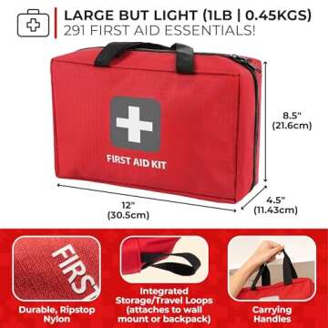 291-Piece Essential First Aid Kit for Travel and Emergencies