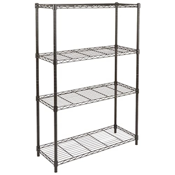 Amazon Basics 4-Shelf Adjustable Heavy Duty Steel Wire Rack Storage Shelving Organizer for Kitchen, Garage, 36" L x 14" W x 54" H, Black