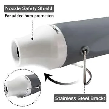 Mlife Mini Heat Gun - 300 Watt - Dual-Temperature Heat Tool with 6.5FT Power Cord for DIY Acrylic Resin Cups Tumblers Embossing Shrink Wrapping Paint Drying Crafts Electronics DIY (Light Gray)