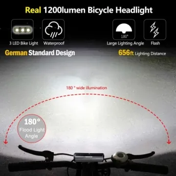 Super Bright 1200 Lumen Bike Light, USB-C & Waterproof