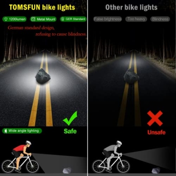 Super Bright 1200 Lumen Bike Light, USB-C & Waterproof