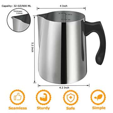 Candle Making Pouring Pot, 32oz Double Boiler Wax Melting Pot, 304 Stainless Steel Candle Making Pit...
