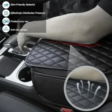 Ouzorp Car Center Console Cover with Storage Bags