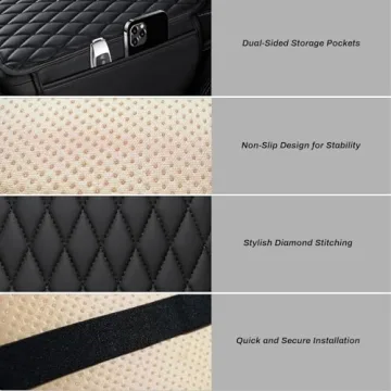 Ouzorp Car Center Console Cover with Storage Bags