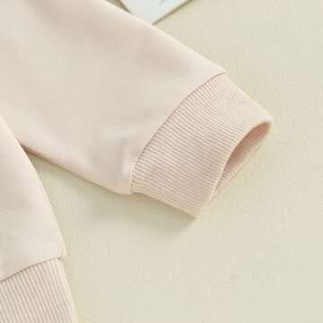 MAYUMMPY Baby Boys Girl Solid Outfit Long Sleeve Crewneck Oversized Sweatshirt Sweatpants Pants Set Fall Winter Clothes