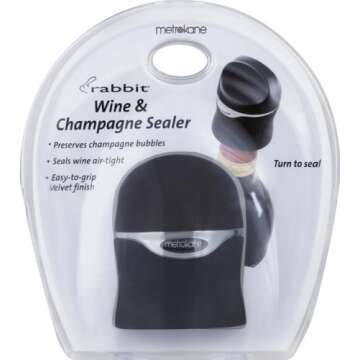 Rabbit Champagne and Wine Sealer - Air-Tight Wine Preserver, Champagne Stopper - Bar Essential Kitch...