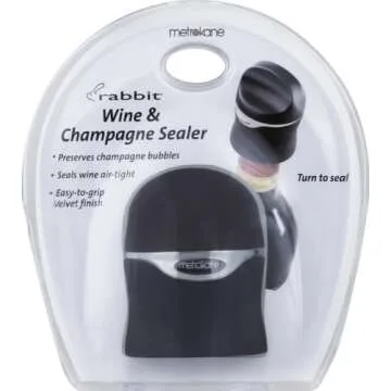 Rabbit Champagne and Wine Sealer - Air-Tight Wine Preserver, Champagne Stopper - Bar Essential Kitch...