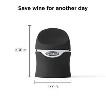 Rabbit Champagne and Wine Sealer - Air-Tight Wine Preserver, Champagne Stopper - Bar Essential Kitchen Tool for Freshness & Flavor, Wine Lover's Collection, Easy & Comfortable To Use (Velvet Black)