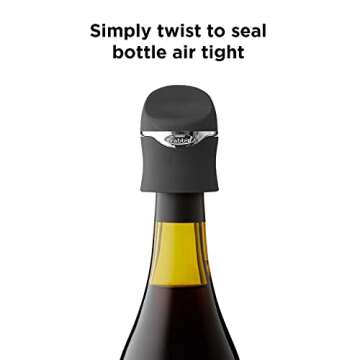 Rabbit Champagne and Wine Sealer - Air-Tight Wine Preserver, Champagne Stopper - Bar Essential Kitchen Tool for Freshness & Flavor, Wine Lover's Collection, Easy & Comfortable To Use (Velvet Black)