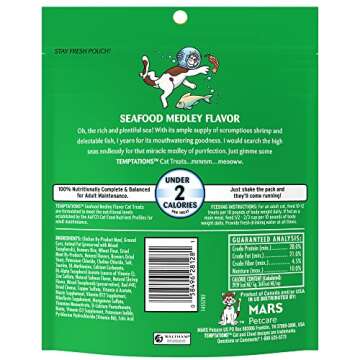 Temptations Seafood Medley Cat Treats for Adult Cats 6.3 oz