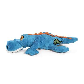goDog Gators With Chew Guard Technology Tough Plush Dog Toy, Blue, Large (774019)