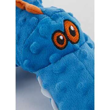 goDog Gators With Chew Guard Technology Tough Plush Dog Toy, Blue, Large (774019)