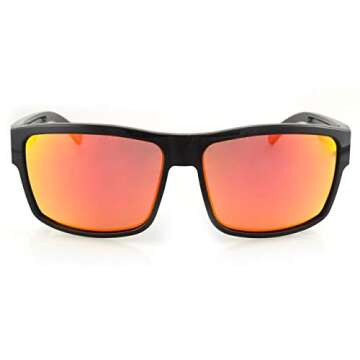 Filthy Anglers Sport Fishing Polarized Black Sunglasses Sunburst Red Mirror 100% UV