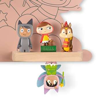 Tonies Magnetic Wall Shelf for Toniebox, Charging Station, and 20 Characters - Rainbow