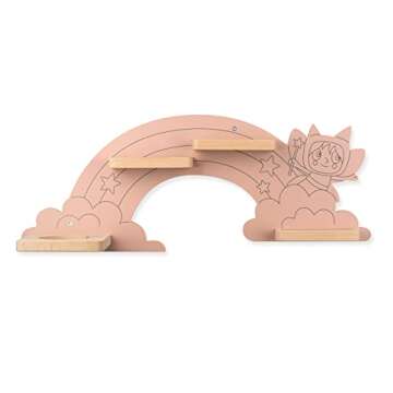 Tonies Magnetic Wall Shelf for Toniebox, Charging Station, and 20 Characters - Rainbow