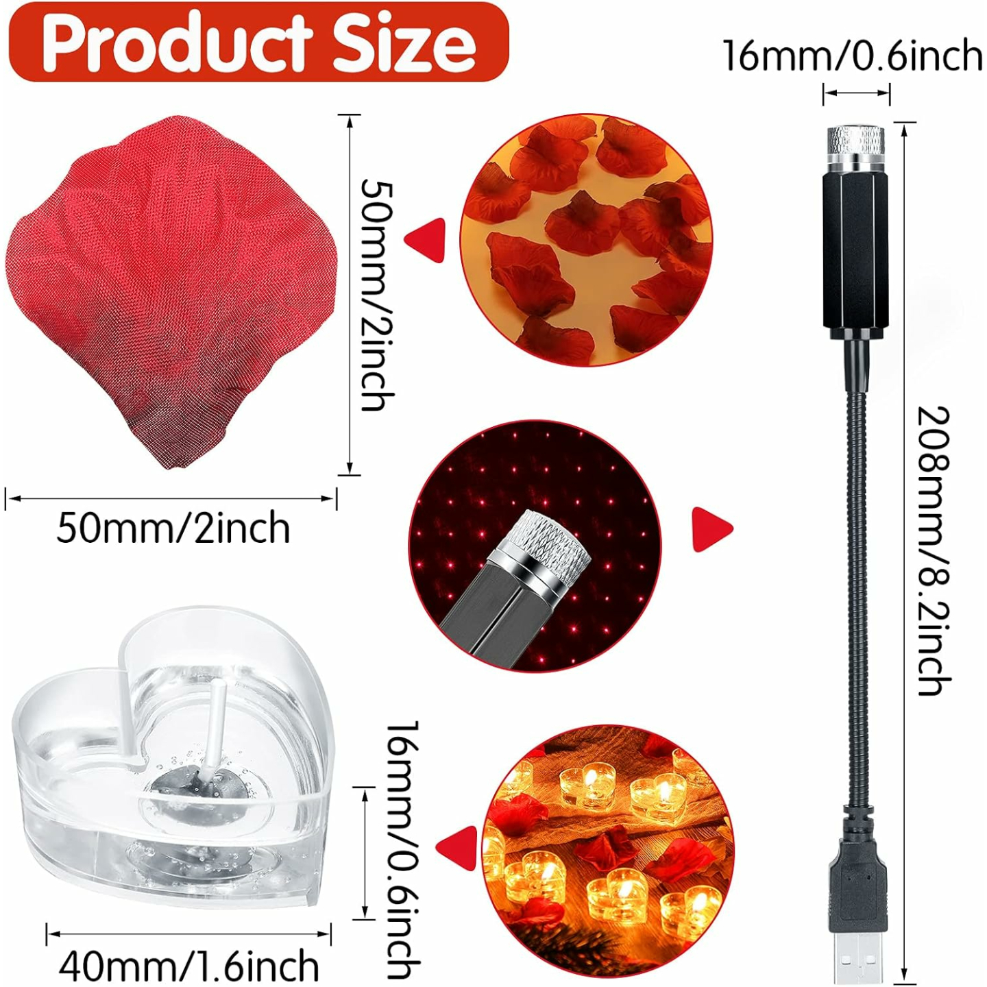 Silk Rose Petals with Candles Set for Romance