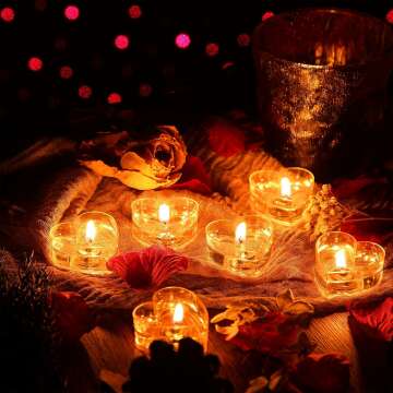 Silk Rose Petals with Candles Set for Romance