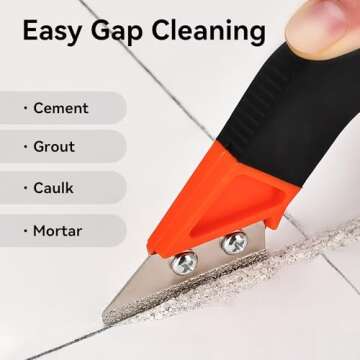 Necamocu 2 Pack Grout Removal Tool, Long-Lasting Saw Angled Tile Grout Remover with 6 Replacement Bl...