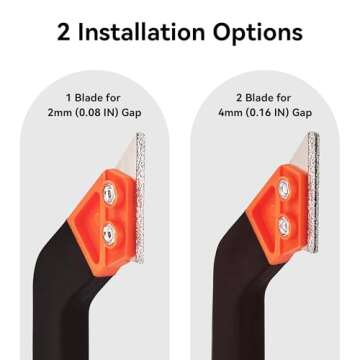 Necamocu 2 Pack Grout Removal Tool, Long-Lasting Saw Angled Tile Grout Remover with 6 Replacement Blades, Grout Scraping Rake for Cleaning Ceramic Tile Joints and Corners