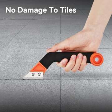 Necamocu 2 Pack Grout Removal Tool, Long-Lasting Saw Angled Tile Grout Remover with 6 Replacement Blades, Grout Scraping Rake for Cleaning Ceramic Tile Joints and Corners