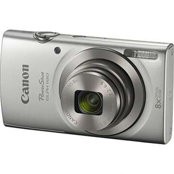 Canon PowerShot ELPH 180 20MP 8x Optical Zoom HD Video Digital Camera (1093C001B) - (Renewed)