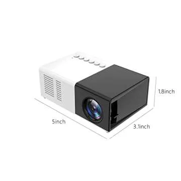 Mini Movie Projector, 24-60 Inches Screen 1080P Portable Projector Compatible with HDMI| AV| USB| Laptop, Built-in Speaker, LED Light Source, Electronics Tech Gadgets, Mini TV, Cool Stuff (Black)