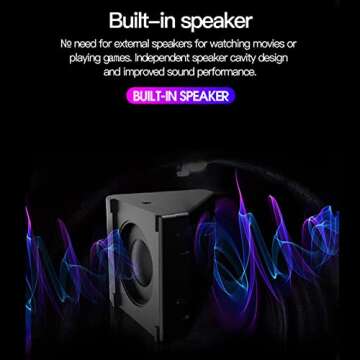 Mini Movie Projector, 24-60 Inches Screen 1080P Portable Projector Compatible with HDMI| AV| USB| Laptop, Built-in Speaker, LED Light Source, Electronics Tech Gadgets, Mini TV, Cool Stuff (Black)