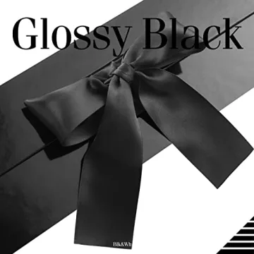 BLK&WH Glossy Black Gift Box with Ribbon for All Gifts