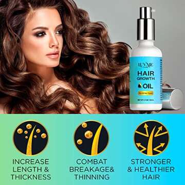 Luv Me Care Hair Growth Serum - All-Natural Oil for Stronger, Thicker, Longer Hair for Women and Men...