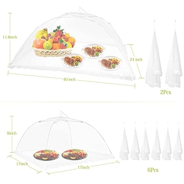 8 Pack Food Cover Tent Set for Outdoor Events and Picnics