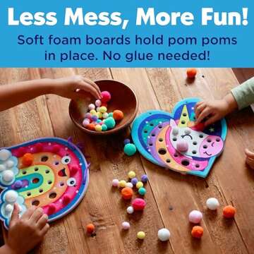 Creativity for Kids Pom Pom Pictures: Magical - Rainbow and Unicorn - Preschool and Toddler Crafts, Gifts for Ages 3+