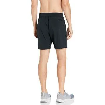 Amazon Essentials Men's Performance Stretch Woven 7" Training Short, Black, Large