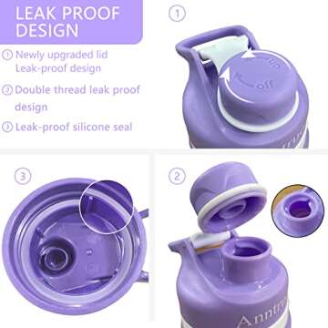 Anntrue Collapsible Silicone Water Bottle 18oz, Food-Grade, Leak Proof, Foldable Travel Water Bottle(Lilac)