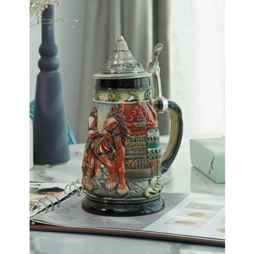 HAUCOZE German Beer Stein Mug - Perfect for Oktoberfest