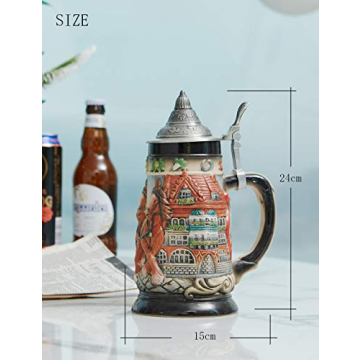 HAUCOZE German Beer Stein Mug - Perfect for Oktoberfest